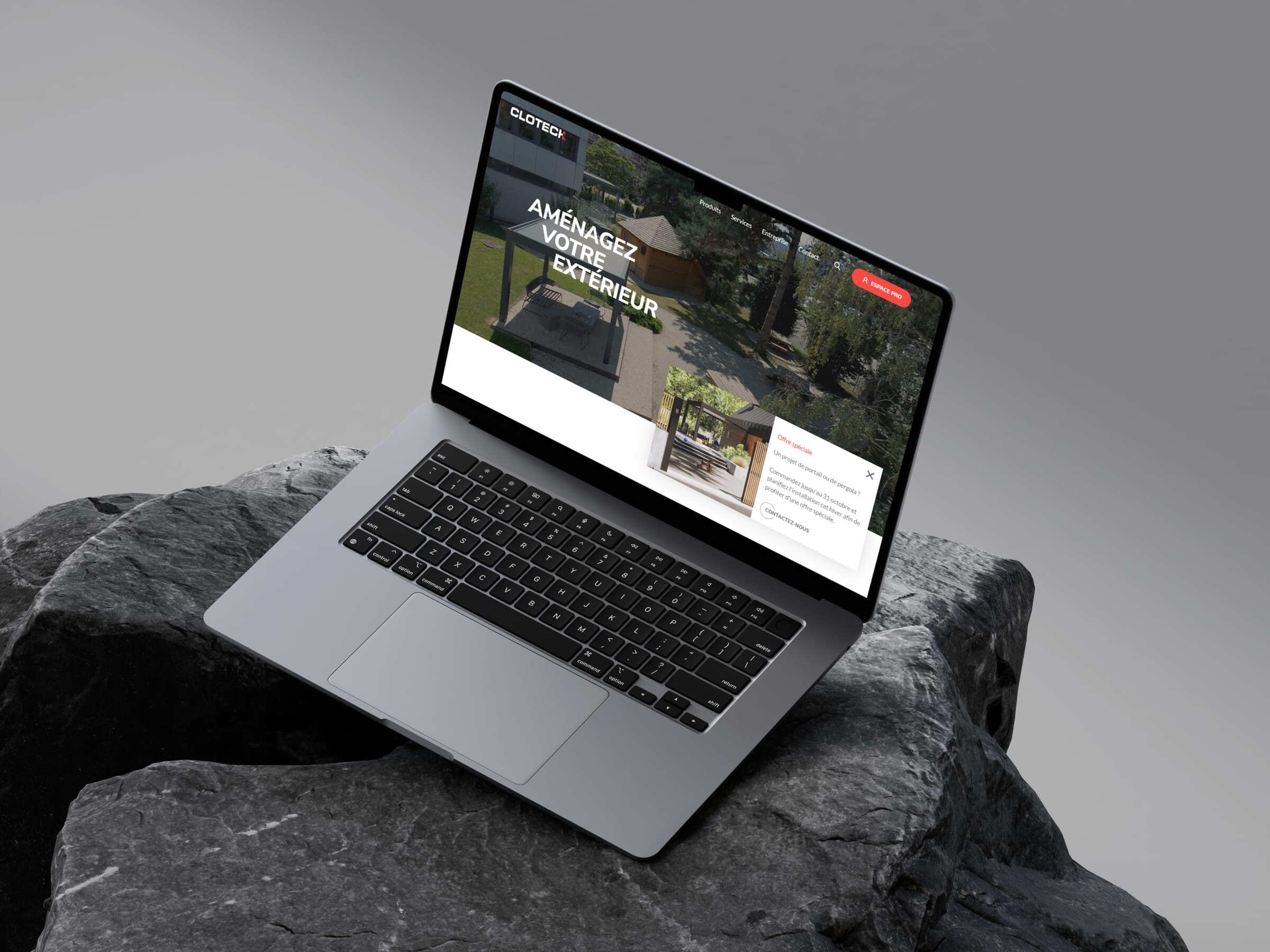 Aperçu du site Clotech sur ordinateur