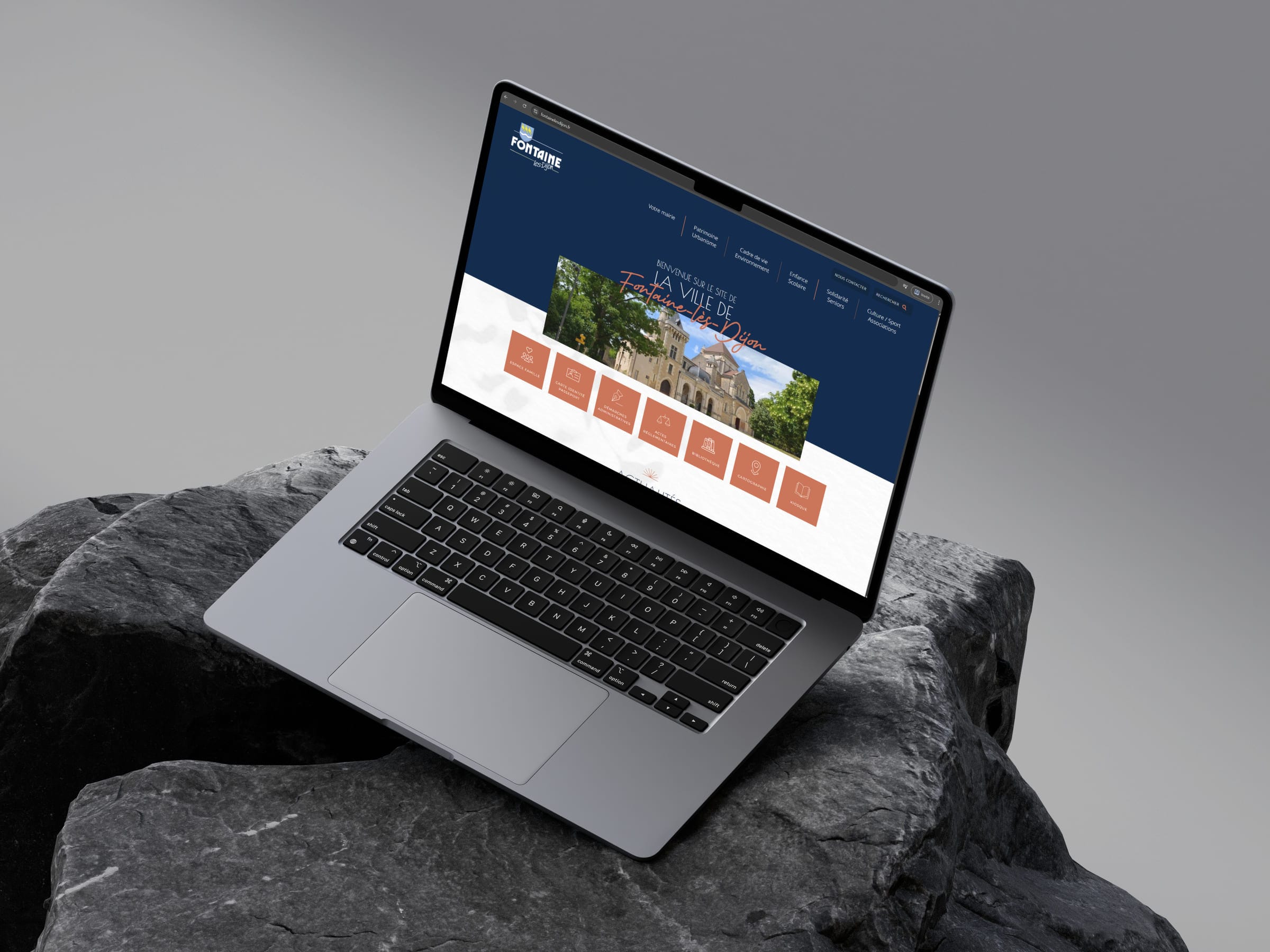 Aperçu du site Mairie Fontaine les dijon sur ordinateur