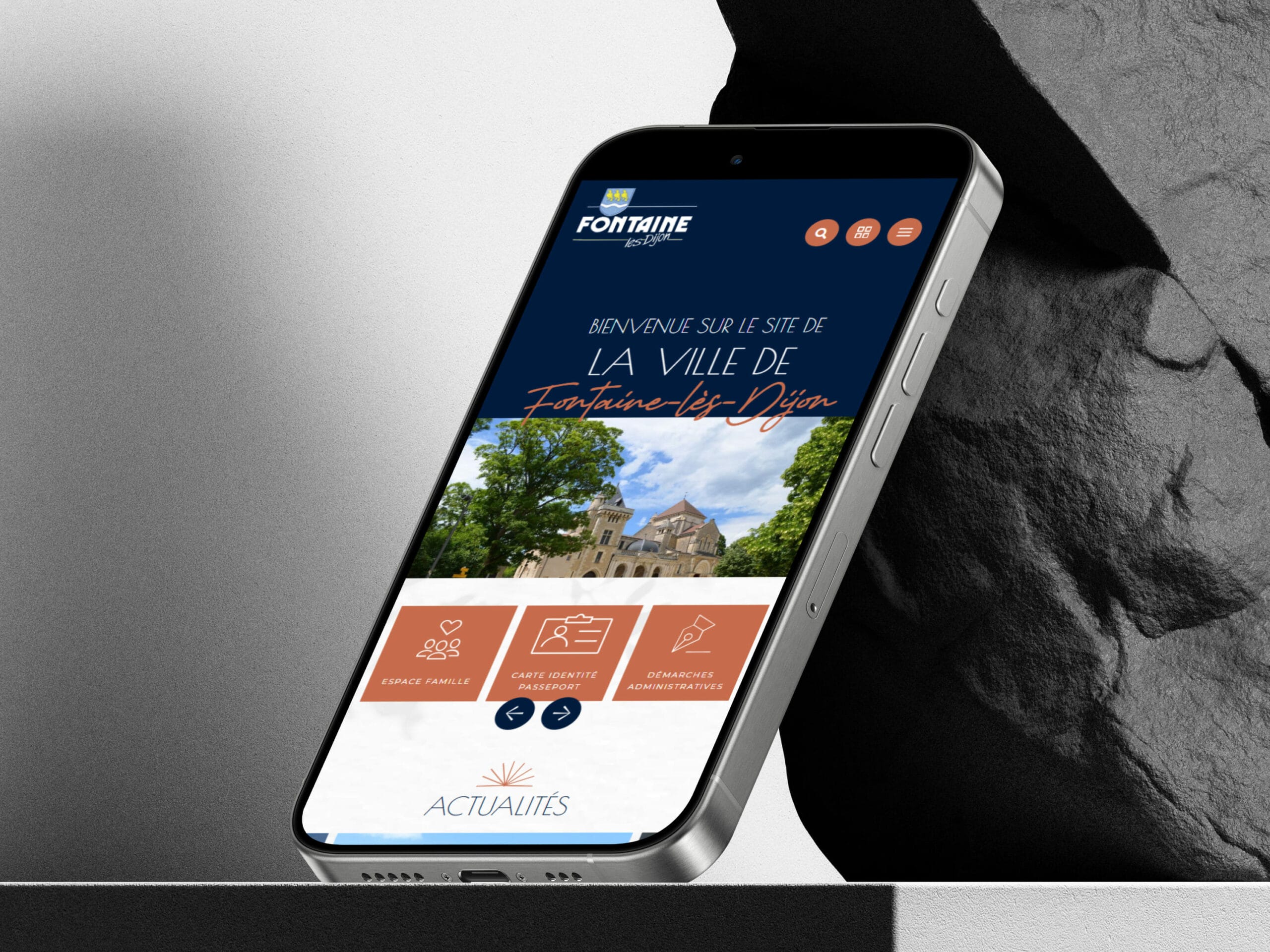 Aperçu du site Mairie Fontaine les dijon sur mobile