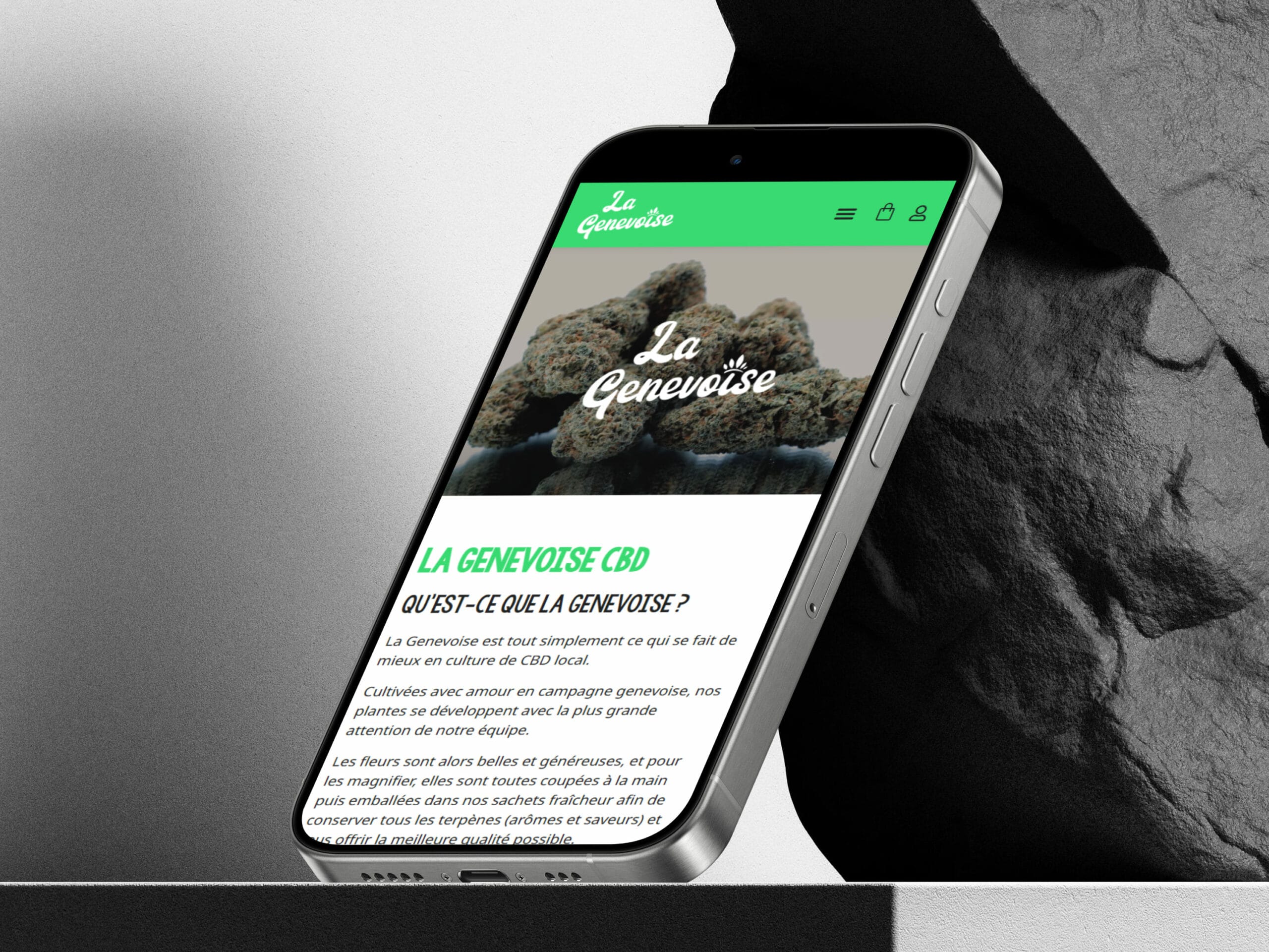Aperçu du site La Genevoise CBD sur mobile