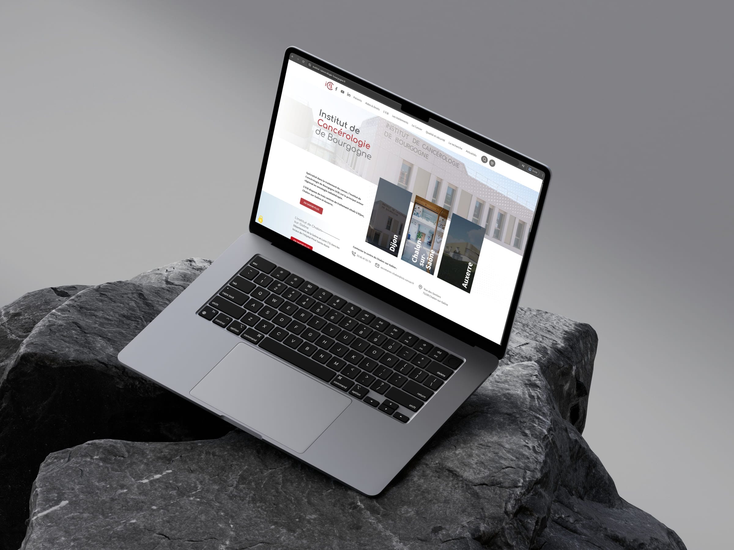 Aperçu du site ICB | Institut cancérologie de bourgogne sur ordinateur