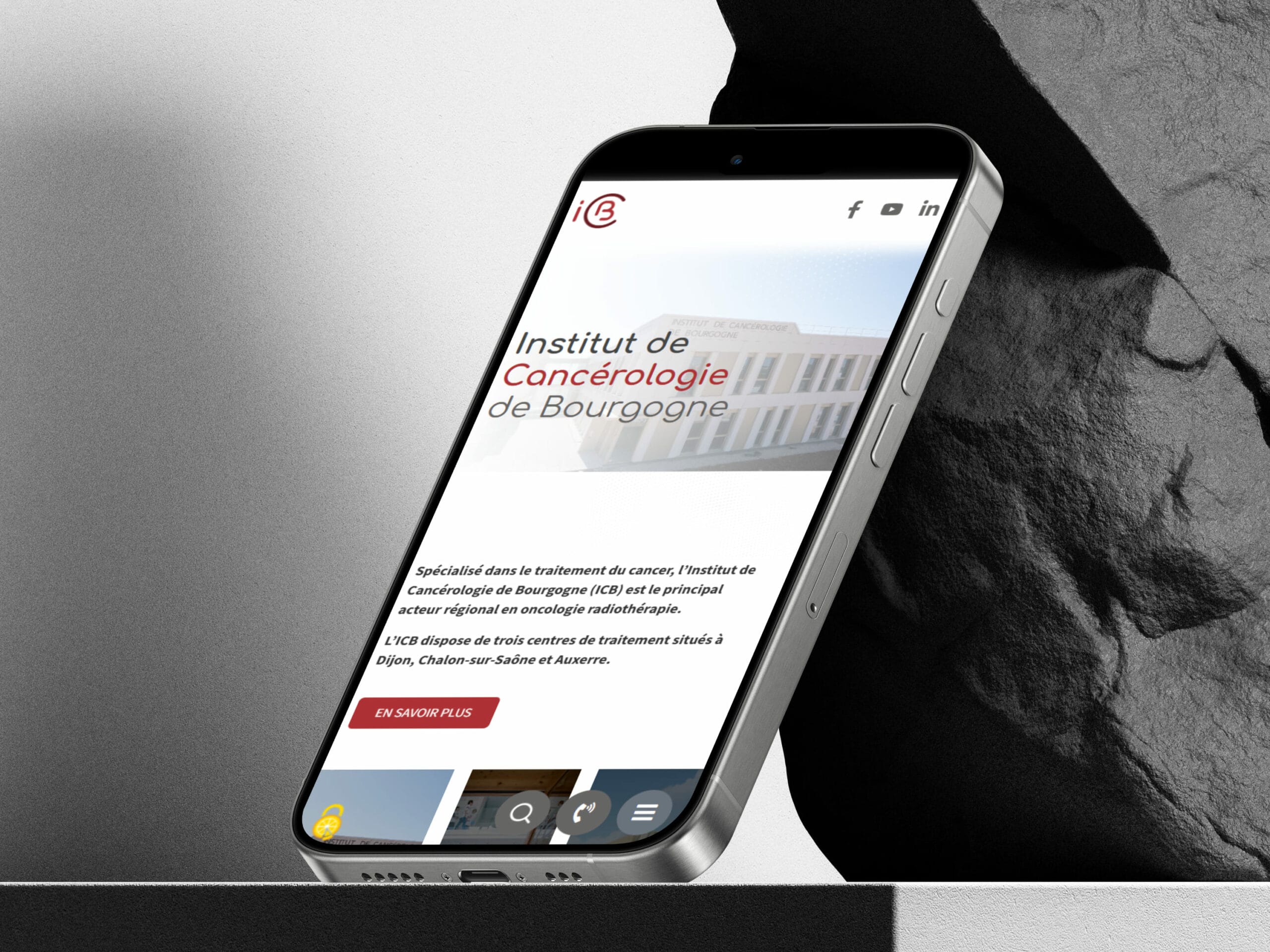 Aperçu du site ICB | Institut cancérologie de bourgogne sur mobile