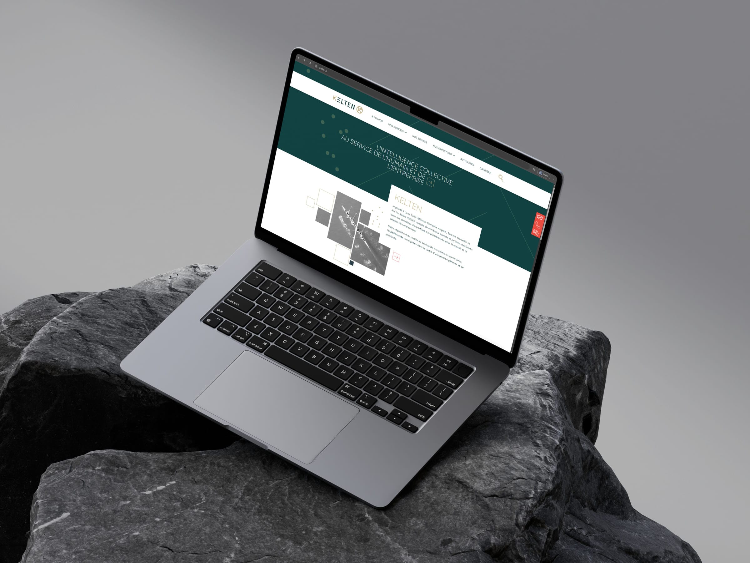 Aperçu du site Kelten Avocats sur ordinateur